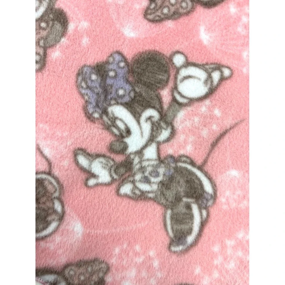 Minnie Mouse Baby Blanket Pink SOFT‎ Thin Fleece Dandelion Polka Dot Bow Girl